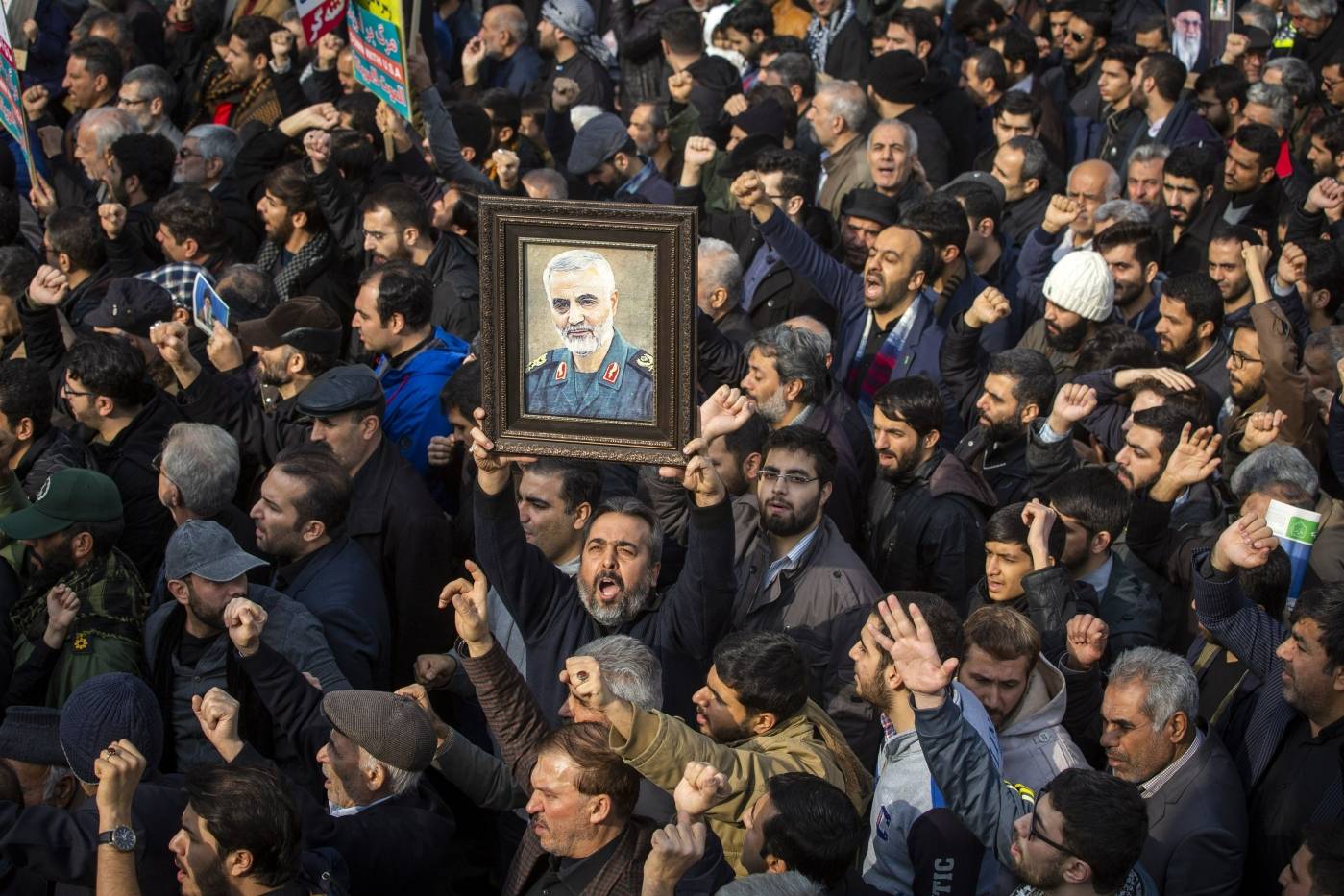 Konflikten mellan USA och Iran eskalerade efter att USA dödade den iranske militärledaren Qassem Suleimani, den 3 januari 2020. Foto: Maryam Rahmanian/UPI/Shutterstock/NTB.